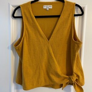 Madewell Yellow Wrap Tank Top with Tie Front